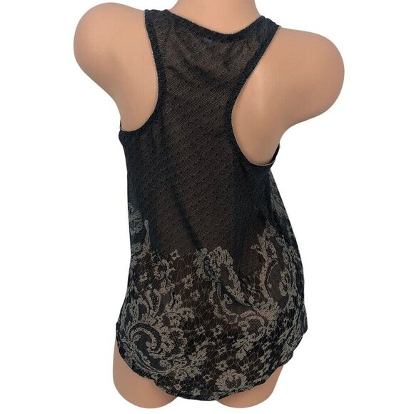 Collective Concepts Floral Print Flowy Boho‎ Tank Top Sheer Sleeveless Blouse S - Picture 5 of 8